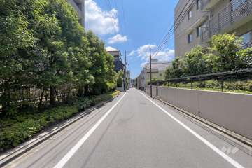 敷地西側の前面道路（北側から）