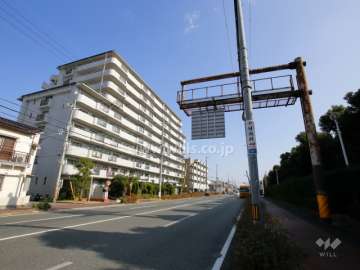 敷地南側の前面道路（4車線の通りです。）