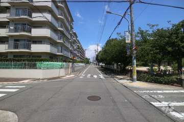 敷地東側の前面道路（南側から）