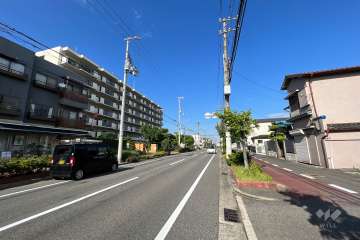 敷地南側の前面道路（西側から）