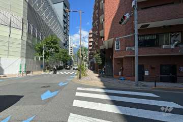 敷地西側の前面道路