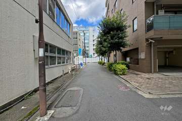 敷地の西側前面道路（南側から）