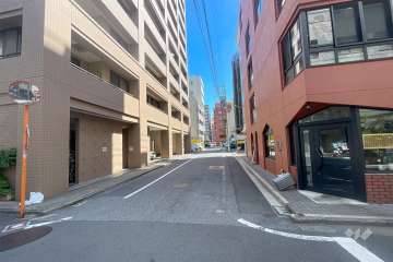 敷地南側の前面道路（西側から）