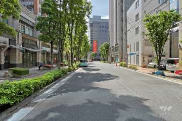 敷地北側の前面道路（東側から）