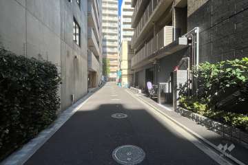 敷地の西側前面道路（南側から）