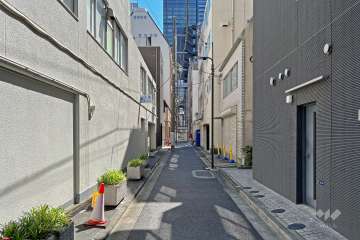 敷地の東側前面道路（北側から）