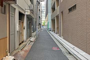 敷地の西側前面道路（南側から）