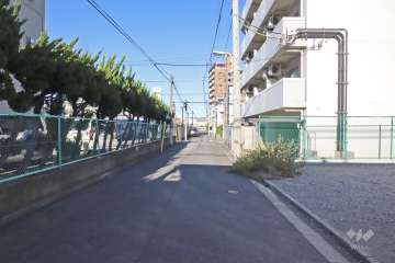 敷地北側の前面道路（西側から）