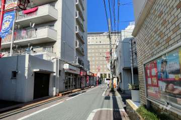 敷地東側の前面道路（南側から）