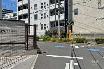 敷地東側の前面道路（南側から）