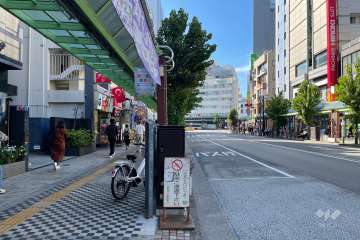 敷地北側の前面道路（東側から）