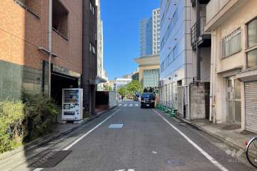 敷地の西側前面道路（南側から）