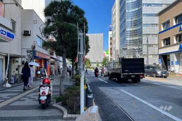 敷地の東側前面道路（南側から）