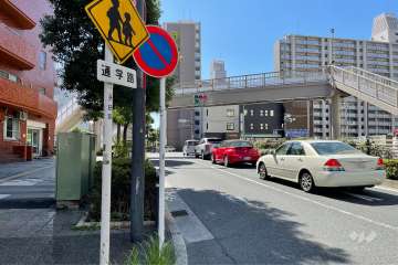 敷地の西側前面道路（北側から）