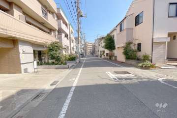 敷地南側の前面道路（西側から）