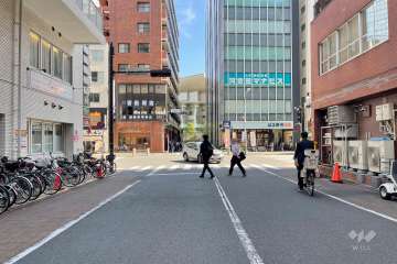 敷地南側の前面道路（西側から）
