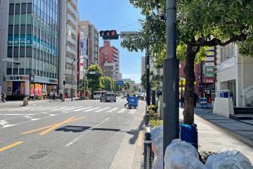 敷地東側の前面道路（北側から）