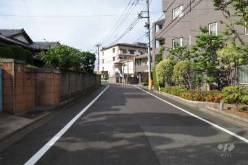敷地西側の前面道路（南側から）