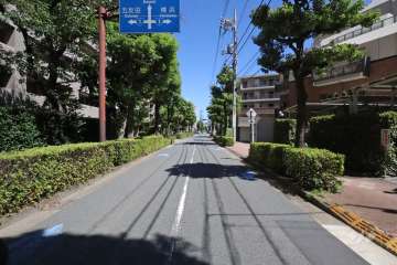 敷地北側の前面道路(西側から)