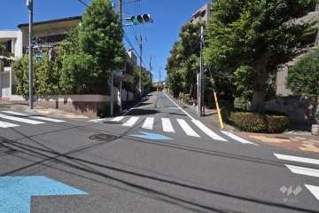 敷地西側の前面道路（南側から）