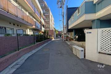 敷地南側の前面道路（西側から）