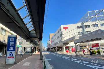 敷地の南東側前面道路（南西側から）