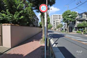 敷地東側の前面道路(南側から)