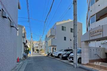 敷地北側の前面道路（西側から）