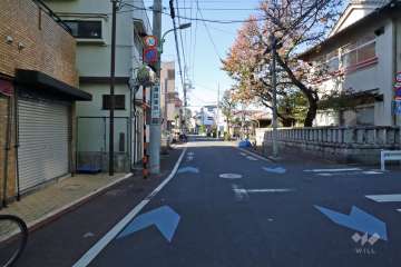 敷地北側の前面道路（東側から）