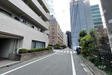 敷地の西側前面道路（北側から）