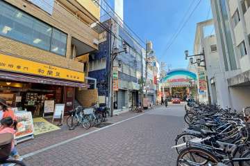 敷地南側の前面道路（西側から）