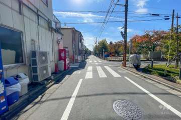 敷地東側の前面道路（北側から）