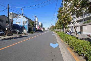 敷地南西側の前面道路（南側から）