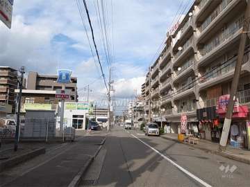 敷地西側の前面道路