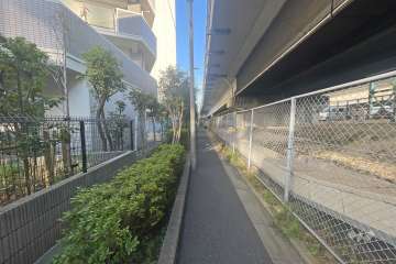 敷地東側の前面道路（南側から）