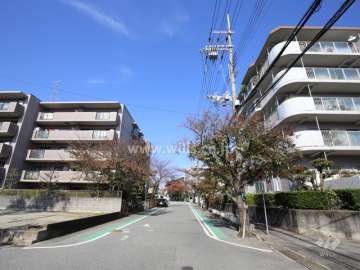 敷地西側の前面道路