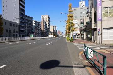 敷地東側の前面道路(南側から)