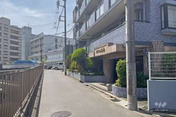 敷地東側の前面道路（北側から）