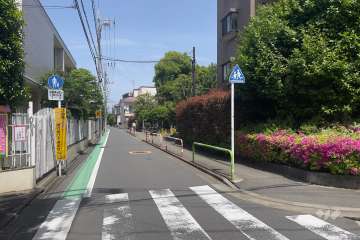 敷地西側の前面道路（南側から）