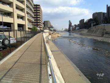 川沿いは遊歩道が整備されています。