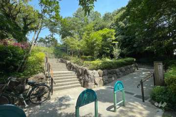 敷地に隣接する千鳥いこい公園