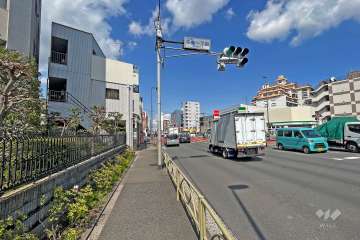 敷地東側の前面道路(南側から)