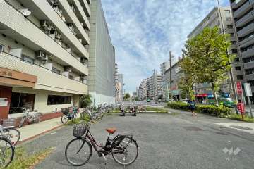 敷地東側の前面道路（南側から）