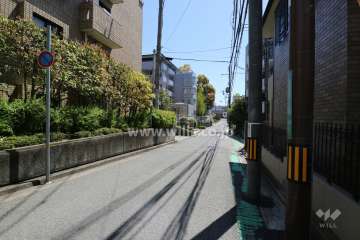 敷地西側の前面道路