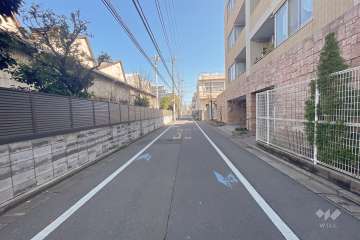 敷地西側の前面道路（南側から）