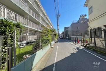 敷地南側の前面道路（西側から）