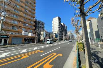 敷地の東側前面道路（南側から）
