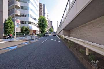 敷地西側の前面道路(北側から)