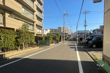 敷地の西側前面道路（北側から）