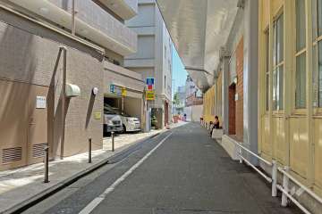 敷地の西側前面道路（北側から）